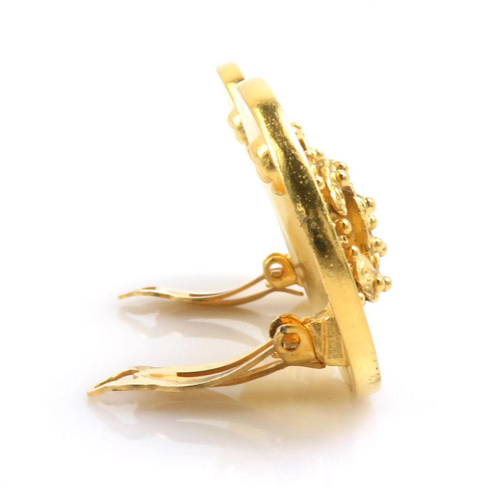 CHANEL Authentic Gold Logo Earrings - Picture 2 of 13